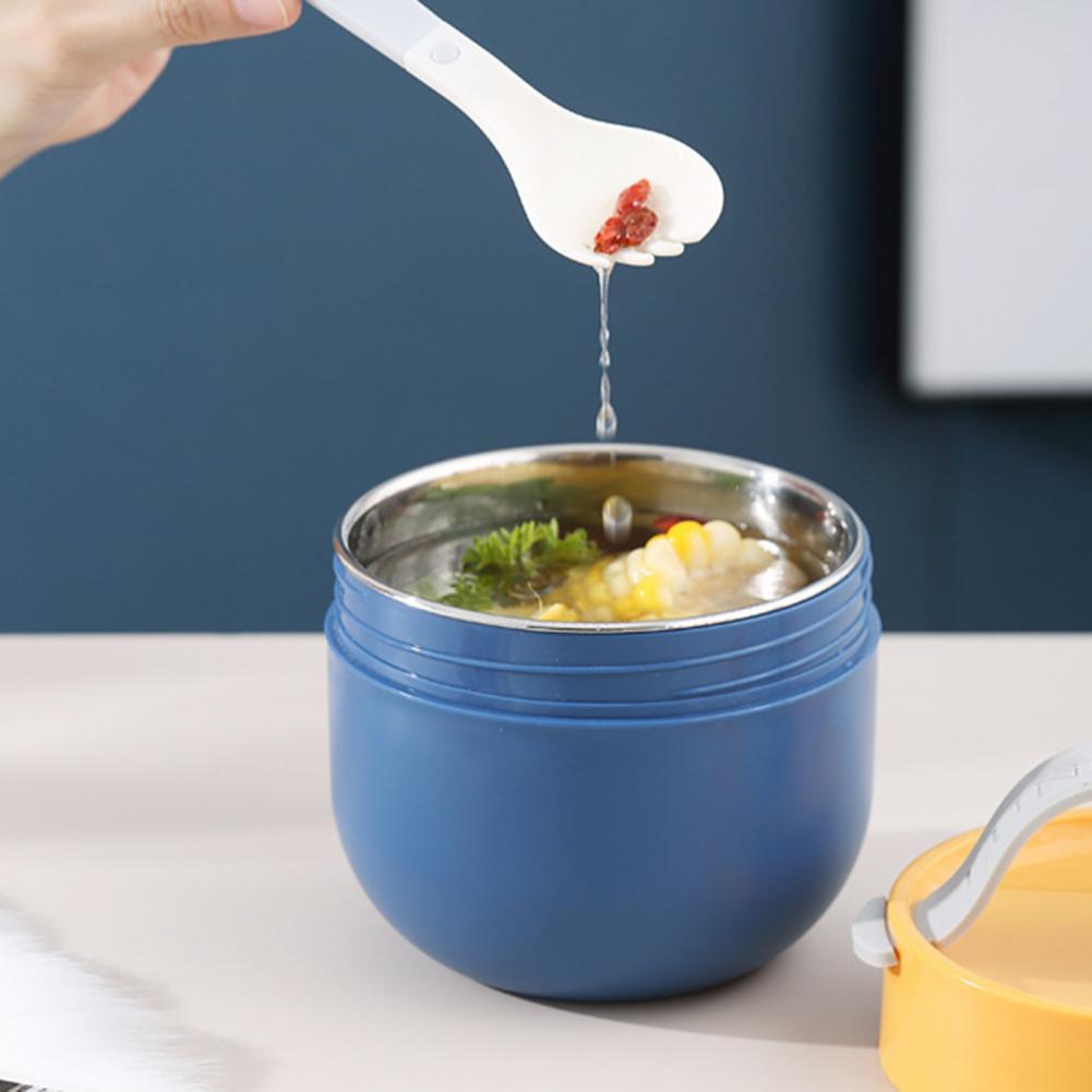 Portable Soup Cup Lunch Box Stainless Steel Bento Box Breakfast Cup Insulated Food Container Thermos Bottle Tumblers With Spoon