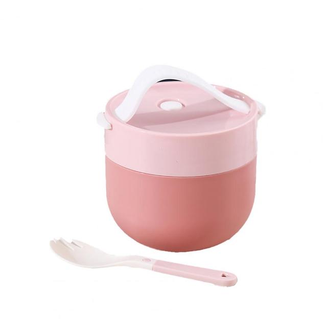 Portable Soup Cup Lunch Box Stainless Steel Bento Box Breakfast Cup Insulated Food Container Thermos Bottle Tumblers With Spoon