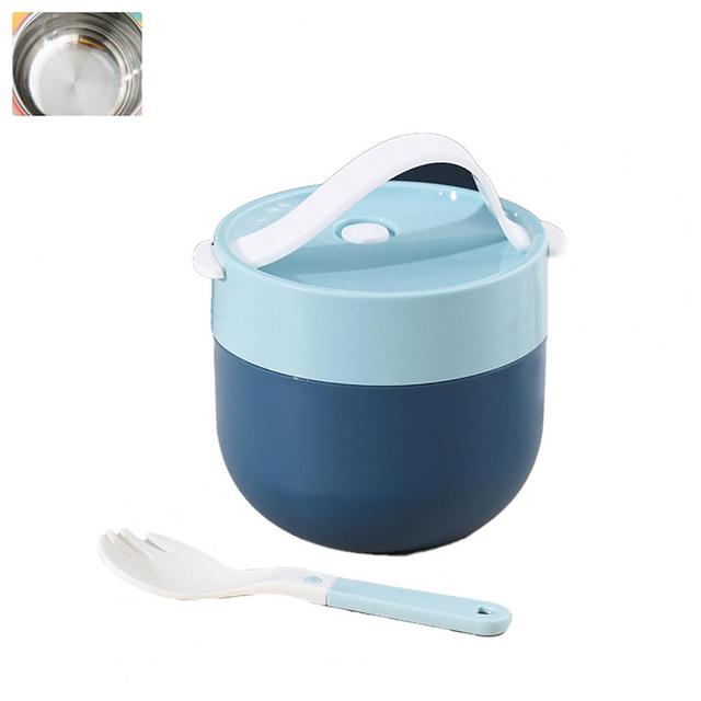 Portable Soup Cup Lunch Box Stainless Steel Bento Box Breakfast Cup Insulated Food Container Thermos Bottle Tumblers With Spoon