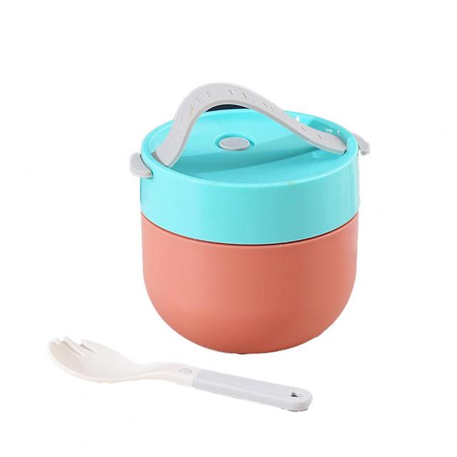 Portable Soup Cup Lunch Box Stainless Steel Bento Box Breakfast Cup Insulated Food Container Thermos Bottle Tumblers With Spoon