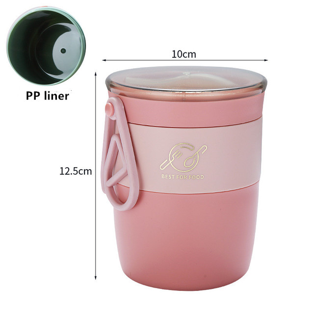Portable Thermos Stainless Steel Food Storage Box With Cutlery Breakfast Lunch Box Leak-Proof Lunch Soup Cup