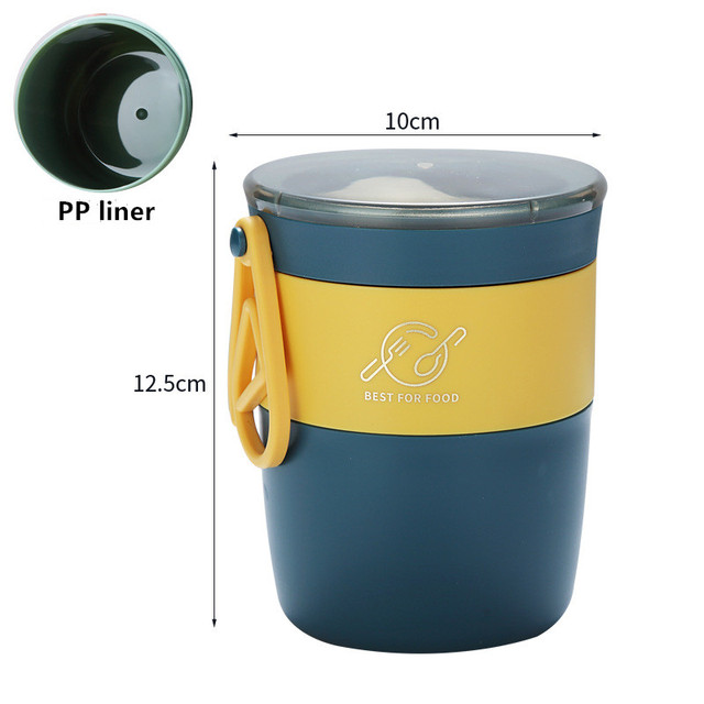 Portable Thermos Stainless Steel Food Storage Box With Cutlery Breakfast Lunch Box Leak-Proof Lunch Soup Cup