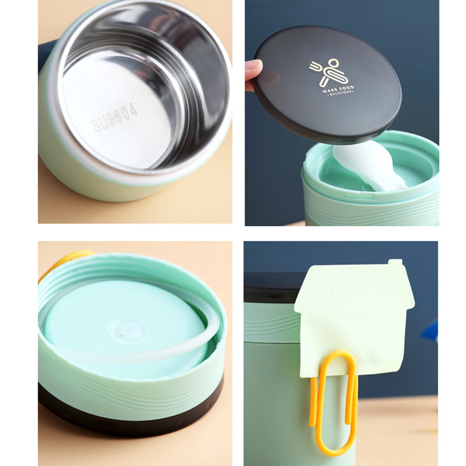 450ml 304 Stainless Steel Soup Porridge Heat Preservation Thermal Cup Portable Keep Warm Lunch Box Office School Supplies