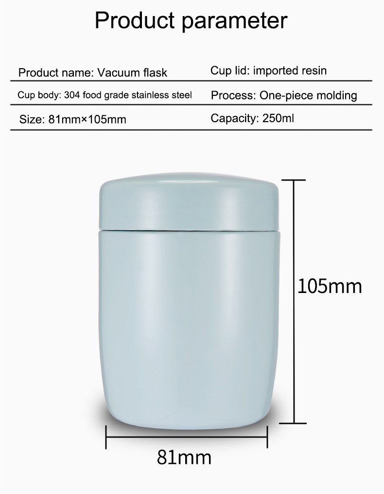 Mini Portable Leakproof Thermos Cups Stainless Steel Lunch Box 260ML Food Container Bento Box Food Soup Bottle for Kids