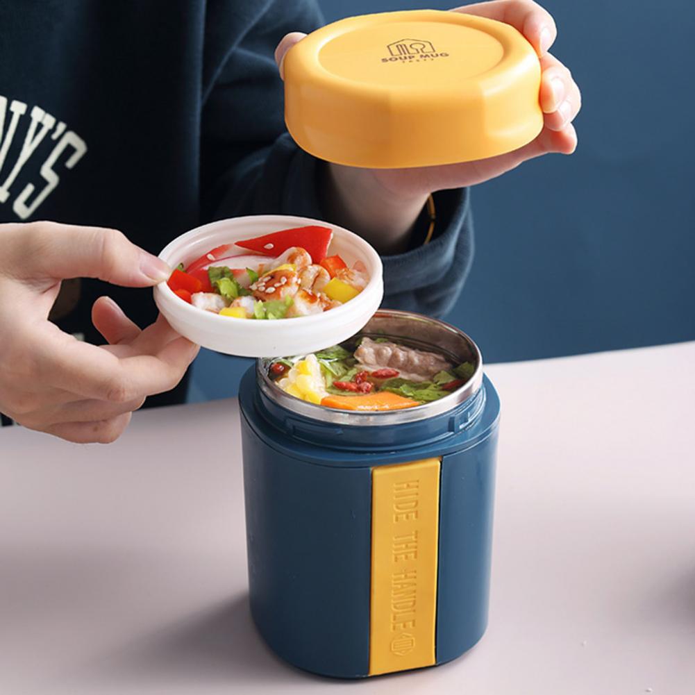 Soup Cup Mini Thermal Lunch Box Food Container Anti-scaling Leak-proof Double-layered Insulated Lunch Breakfast Cup Lunch Box