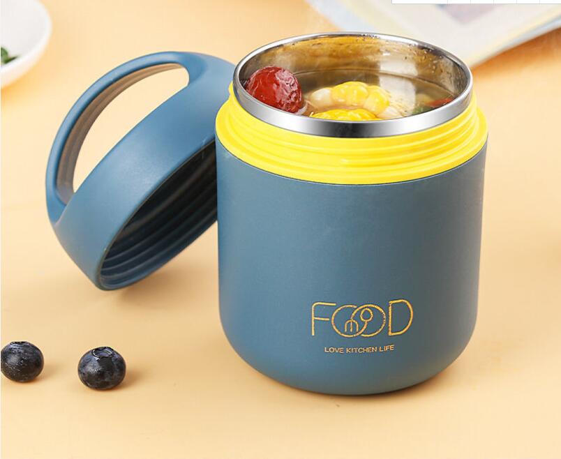 Portable Soup Thermal Jar 304 Stainless Steel Breakfast Food Double Insulated Lunch Box Picnic School Office Soup Cup Thermos
