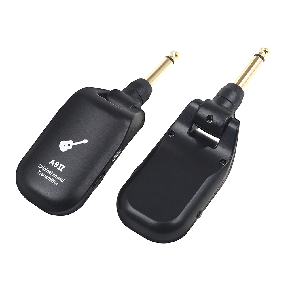 UHF Wireless Guitar System Electric Guitar Transmitter Receiver 4 Channels 6.35 to 3.5 MM Connector Converter Adapter