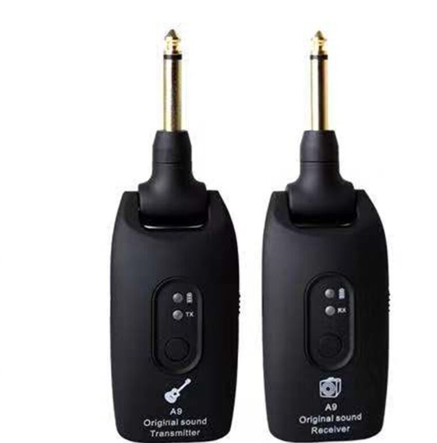 Guitar Bass Wireless System Transmitter Receiver Rechargeable 2.4GHZ 4 Channels