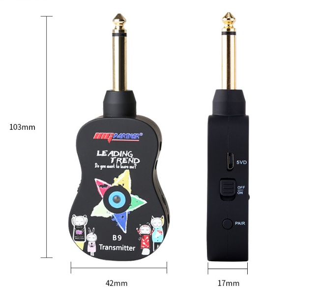 B9 Wireless Guitar System Rechargeable 4 Channels Guitar Transmitter Receiver for Electric Guitar Bass Pick Up Guitar Accessorie