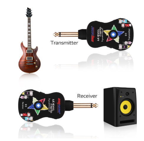 B9 Wireless Guitar System Rechargeable 4 Channels Guitar Transmitter Receiver for Electric Guitar Bass Pick Up Guitar Accessorie