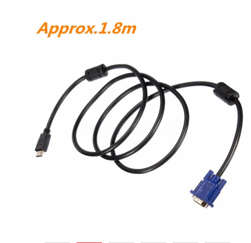 1.8M HDMI-compatible to VGA Cable HD 1080P HDMI Male to VGA Male Video Converter Adapter for PC Laptop Non-slip Desig Anti-wear