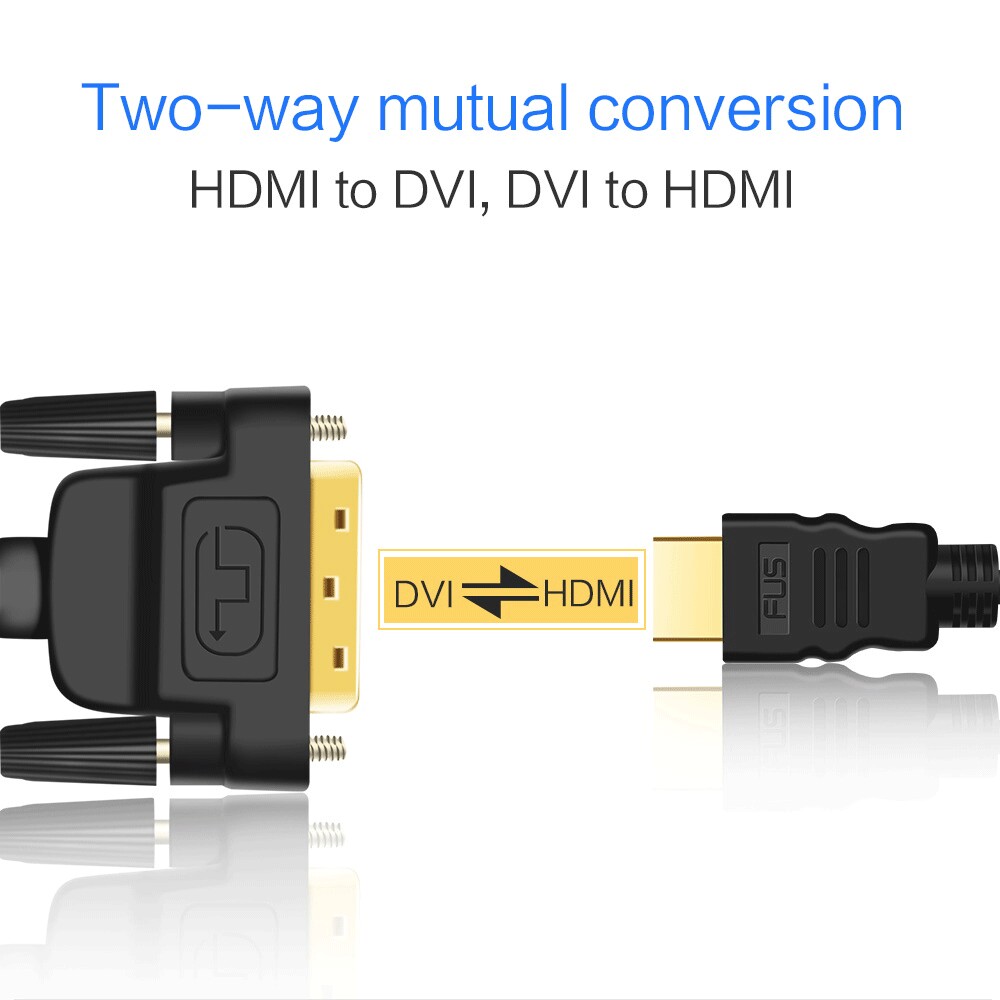 HDMI-compatible to DVI Cable 1080P 3D DVI to HDMI-compatible Cable DVI-D 24+1 Pin Adapter Cables Gold Plated for TV BOX DVD