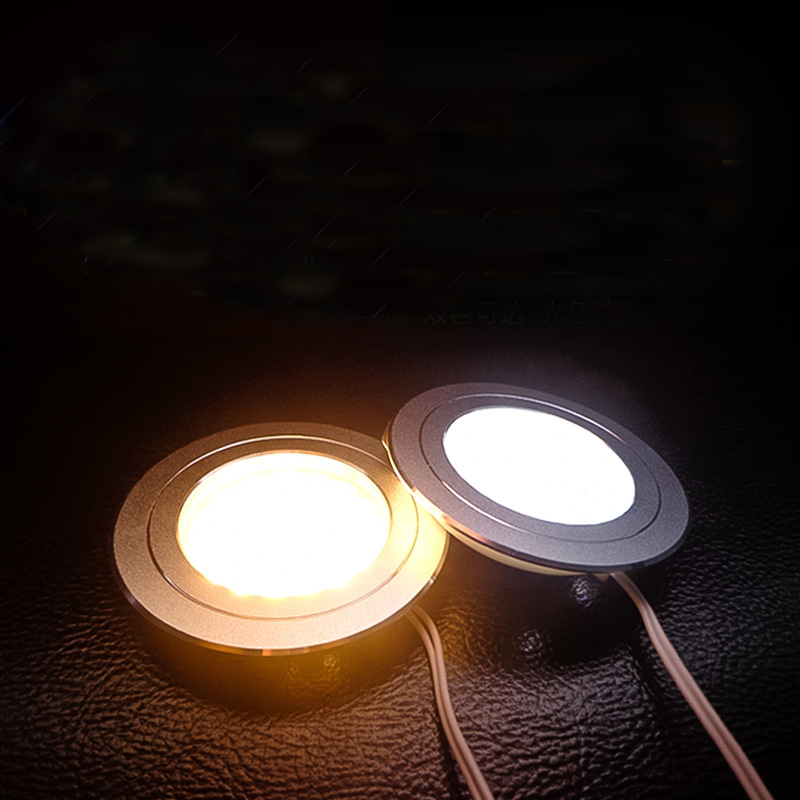 1pc Embedded Dimmable 24 LED Under Cabinet Lighting Aluminum DC12V Ceiling light LED Puck Lights For Kitchen Counter Cupboard