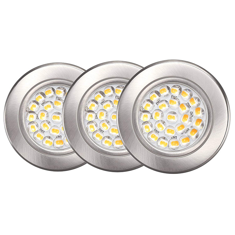 1pc Embedded Dimmable 24 LED Under Cabinet Lighting Aluminum DC12V Ceiling light LED Puck Lights For Kitchen Counter Cupboard