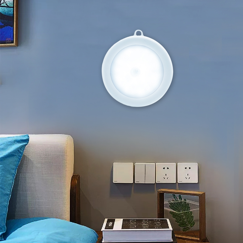 1pc Wireless Hook Motion Sensor Lamp PIR LED Night Light Bedroom Decor Lights Infrared Kitchen Cabinet Wardrobe Wall Decorative Lamp
