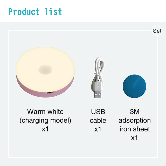 Usb-Charging Lamp Led Touch Night Light Bedside Baby Toilet Bedroom Door Rechargeable Wireless Mini Light