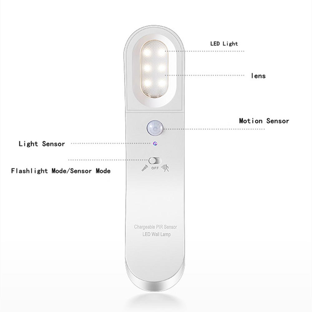 Lamp With Motion Sensor Built In USB Rechargeable Battery Warm/Cold Lighting Human body induction USB Night Light Sensor Light