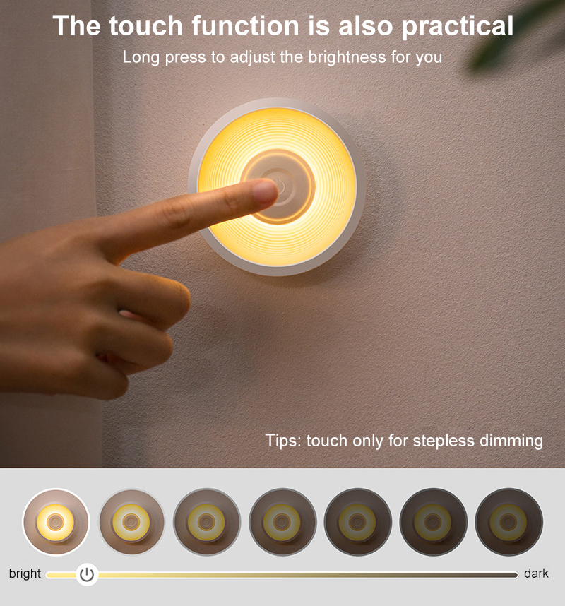 Night Light Smart Motion Sensor LED Night Lamp Battery Operated WC Bedside Lamp For Room Hallway Pathway Toilet Wall Lamp