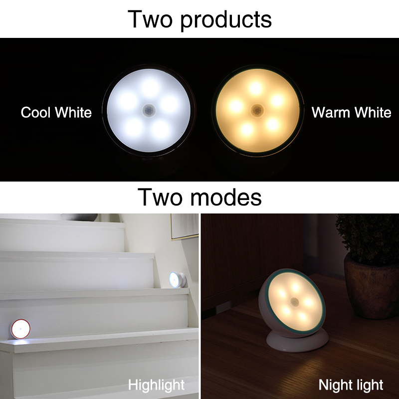 1pc USB Rechargeable Motion Sensor Activated Wall Light Night Light Induction Lamp For Closet Corridor Cabinet