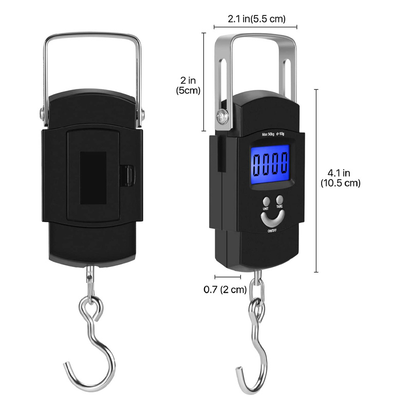 Digital Hanging Scales Electronic Portable Luggage Balance Battery Powered Hook with Backlight for Fishing Hunting Farm
