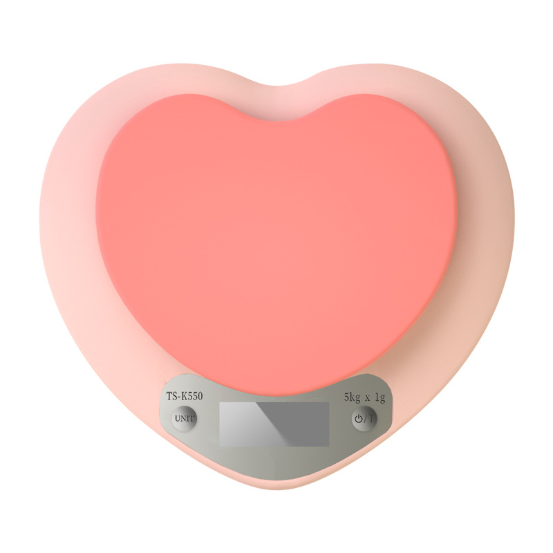 5kg/1g Portable Heart Shape Digital Food Scale LED Electronic Scales Food Measuring Weight Kitchen Electronic Food Scales Tools