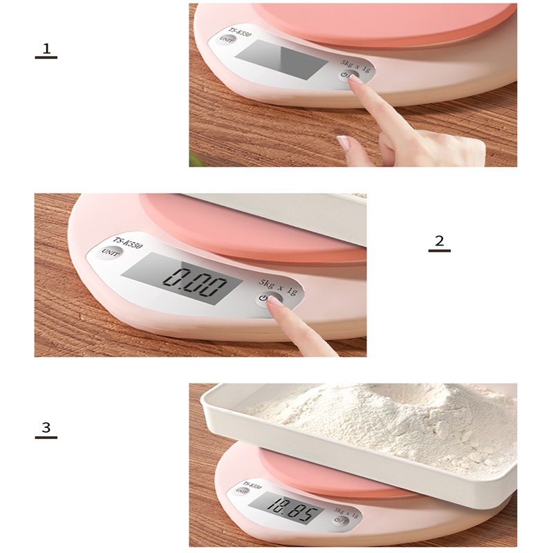5kg/1g Portable Heart Shape Digital Food Scale LED Electronic Scales Food Measuring Weight Kitchen Electronic Food Scales Tools