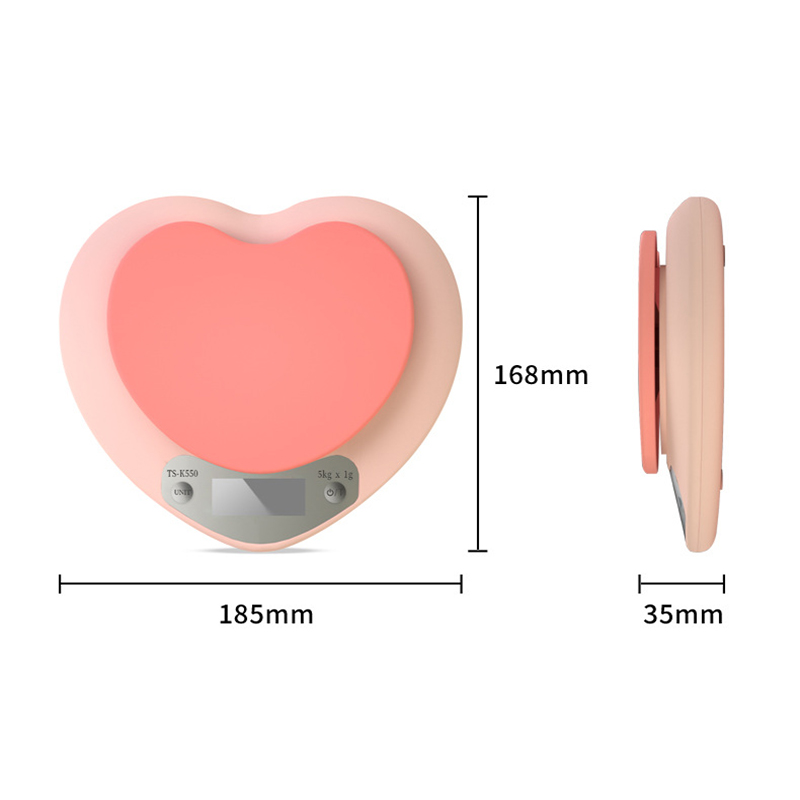 5kg/1g Portable Heart Shape Digital Food Scale LED Electronic Scales Food Measuring Weight Kitchen Electronic Food Scales Tools