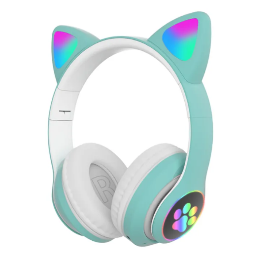Flash Light Cute Cat Ears Wireless Headphones with Mic Can control LED Kid Girls Stereo Phone Music Bluetooth Headset