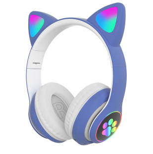 Flash Light Cute Cat Ears Wireless Headphones with Mic Can control LED Kid Girls Stereo Phone Music Bluetooth Headset