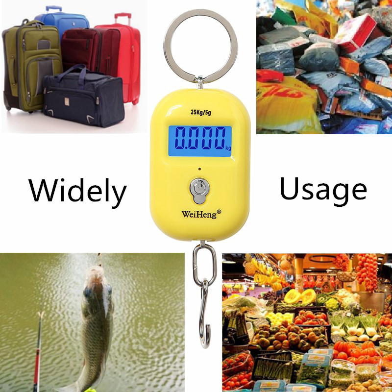 25kg/5g Mini Hook Scale Digital Suitcase Scales Hanging weighing Travel Weighting Steelyard Electronic Weight Tool