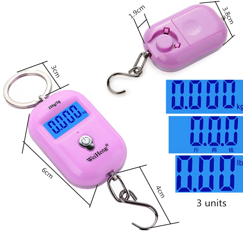 25kg/5g Mini Hook Scale Digital Suitcase Scales Hanging weighing Travel Weighting Steelyard Electronic Weight Tool