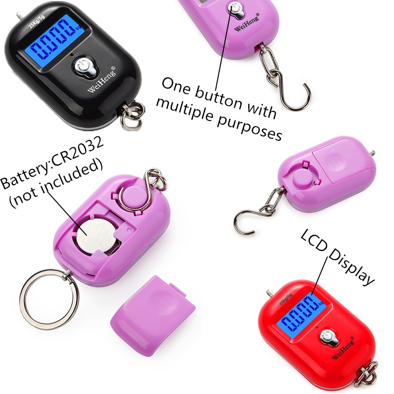 25kg/5g Mini Hook Scale Digital Suitcase Scales Hanging weighing Travel Weighting Steelyard Electronic Weight Tool