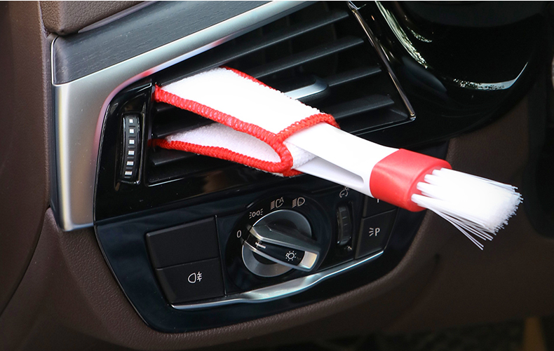 Double Head Brushes for Car Air Vent Brush Conditioner Grille Duster Wipe Auto Detailing Cleaner Car Interior Cleaning Tools