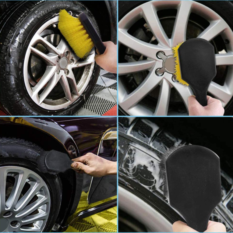 Car Wash Tool Brush Car Tire Cleaning Brush Cleaner Short Handle Car Brush for Auto Tires Cleaning Plastic Scrubber Brushes
