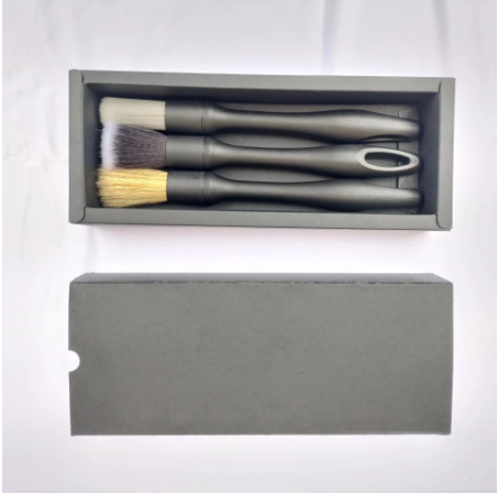 Natural Boar Hair Detail Brush Car Cleaning Detailing Set Automotive Detailing For Car Cleaning Dirt Dust Clean Brush(3PCS/box)