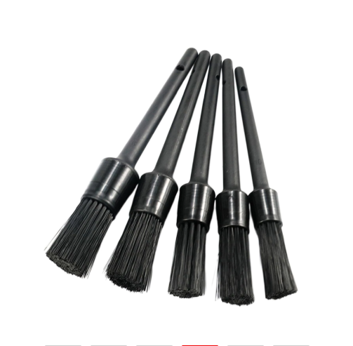 Black Car Detail Cleaning Brush Car Detailing Brush Set 5 Different Sizes for Cleaning Car Interior Air Vent Automotive Brushes Kit