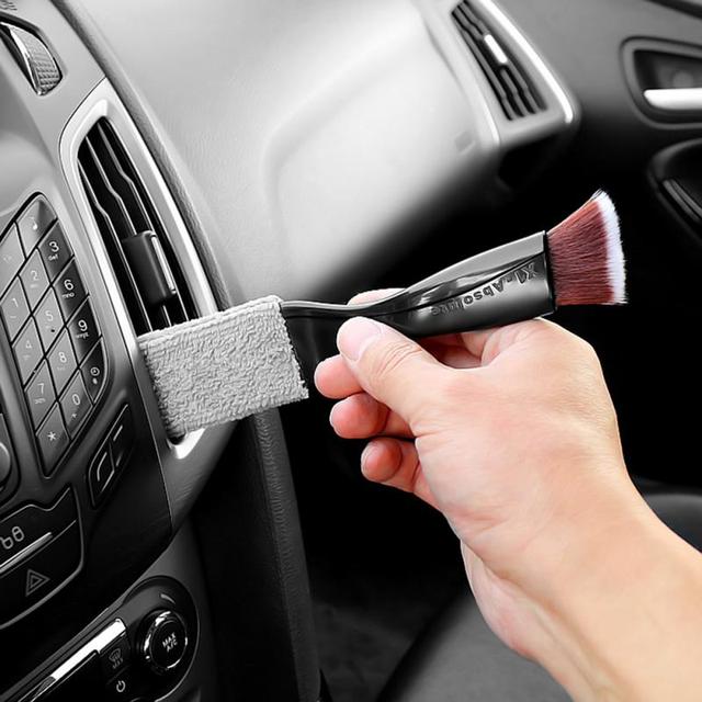 Car Cleaning Brush Dusting Remove Double Side For Air Conditioning Panel Gap Auto Wash Tools Car Meter Detailing Cleaner