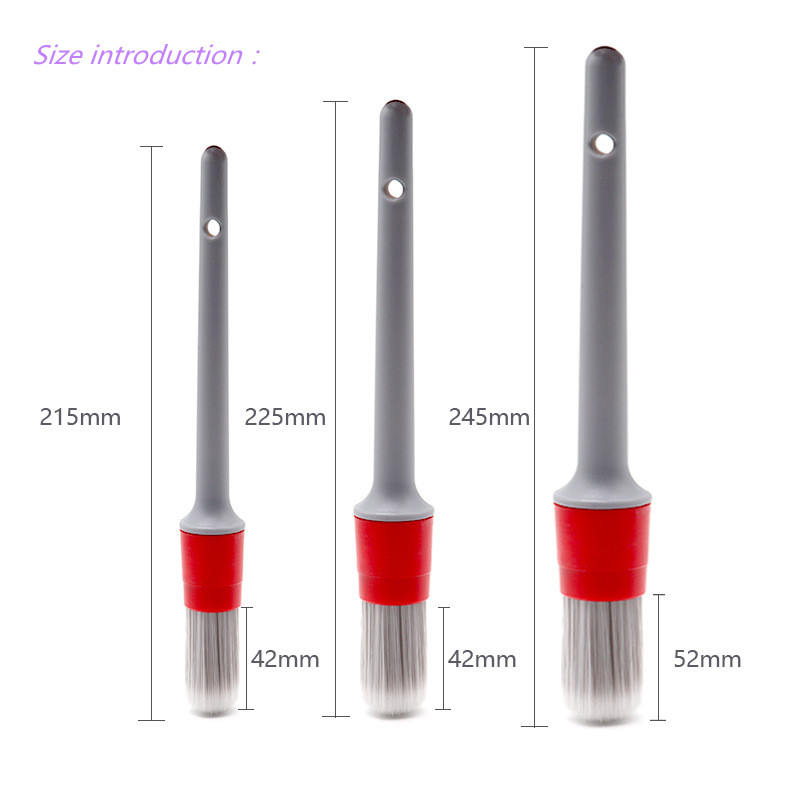 Super Soft Synthetic Bristle Detailing Brushes Set PP Handle for Wheels,Tires, Engine Bay, Leather Seats, Door Panels