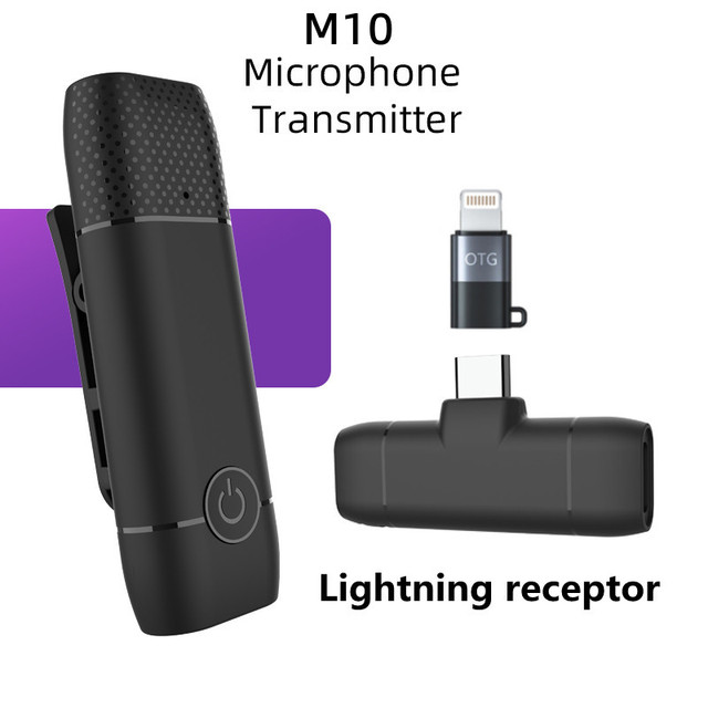 Wireless Lavalier Microphone Portable Audio Video Recording Mini Collar Clip Mic To Phone Live Broadcast Gaming