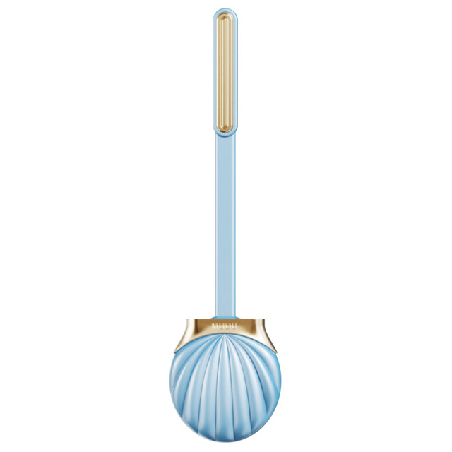 Long Handle Silicone Flat Toilet  Brush with Shell Shape Holder Dead Corner Cleaning Punchless Bathroom Accesories Sets Tools