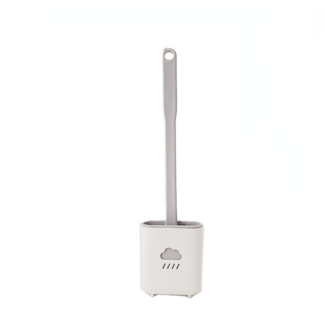 Silicone Toilet Brush Wc cleaner toilet brush with holder Flat Head Flexible Soft Bristles Brush Bathroom Accessory Gap Cleaning