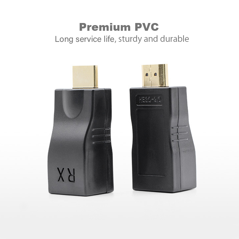 Video Extender HDMI-compatible to RJ45 4K 3D HDTV 1.4 Up to 30M Extension to RJ45 Over Cat 5E/6 Network LAN Ethernet Adapter