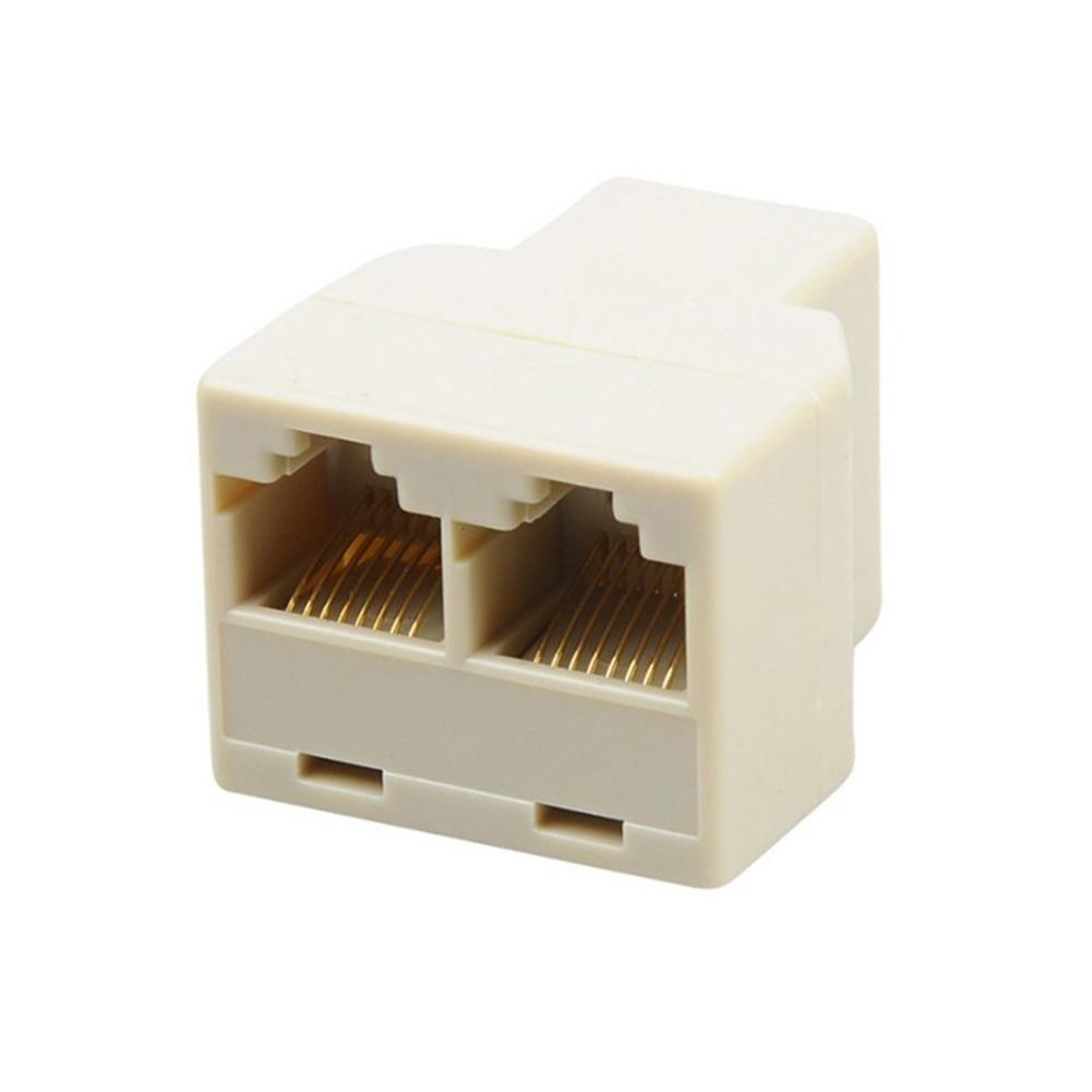 RJ45 Splitter Adapter 1 to 2 Dual Female Port CAT5/6 LAN Ethernet Sockt Network Connections Splitter Adapter P15 Adapter White