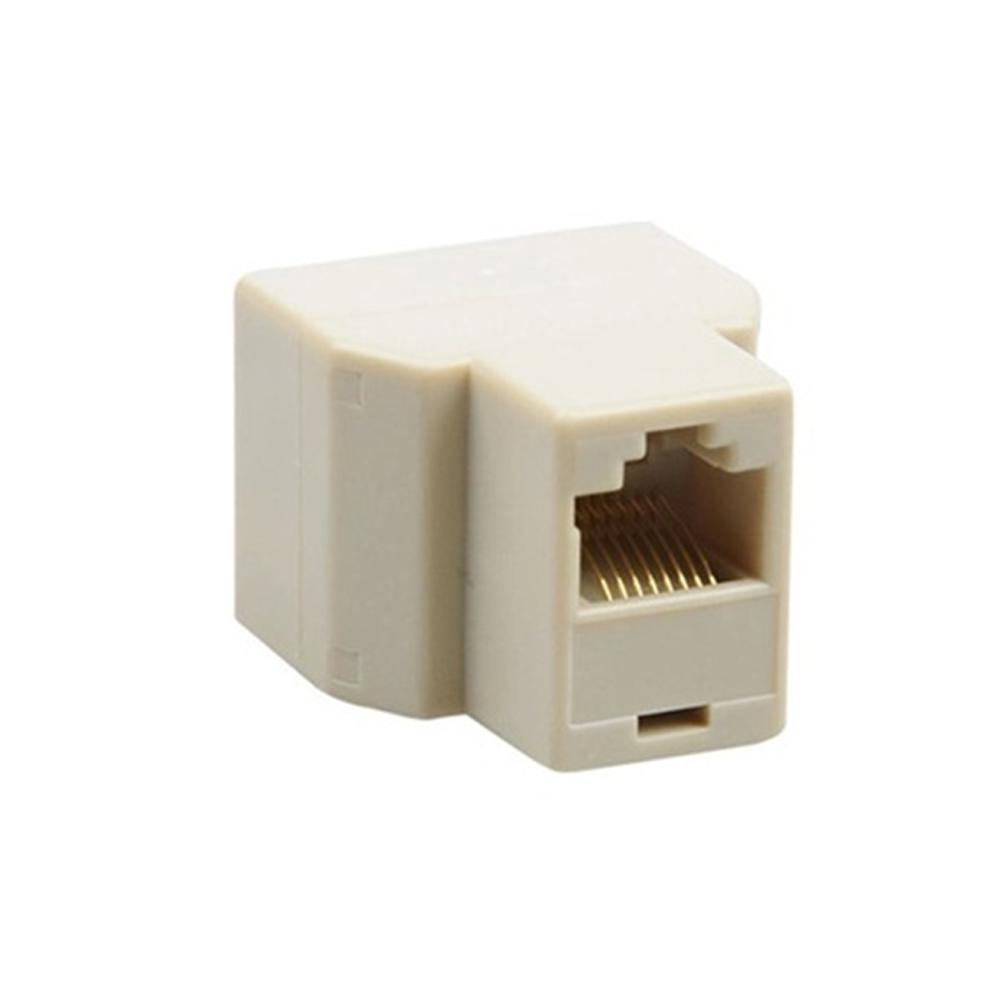 RJ45 Splitter Adapter 1 to 2 Dual Female Port CAT5/6 LAN Ethernet Sockt Network Connections Splitter Adapter P15 Adapter White