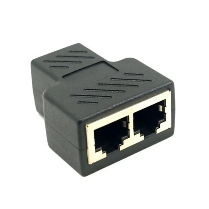 1 To 2 Ways RJ45 Ethernet LAN Network Splitter Double Adapter Ports Coupler Connector Extender Adapter Plug Connector Adapter
