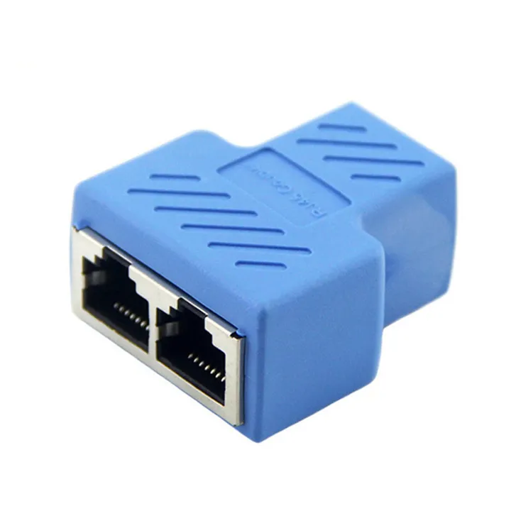 1 To 2 Ways RJ45 Ethernet LAN Network Splitter Double Adapter Ports Coupler Connector Extender Adapter Plug Connector Adapter
