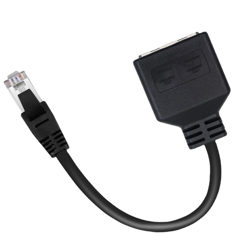 RJ45 Ethernet Network Expansion Splitter PC Internet 1 to 2 Plug Connector Parts RJ45 Ethernet Network Extension Cable Splitter