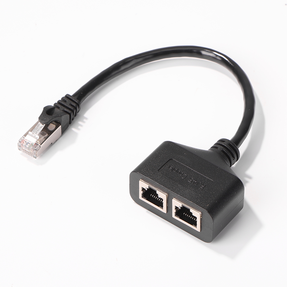 RJ45 Ethernet Network Expansion Splitter PC Internet 1 to 2 Plug Connector Parts RJ45 Ethernet Network Extension Cable Splitter