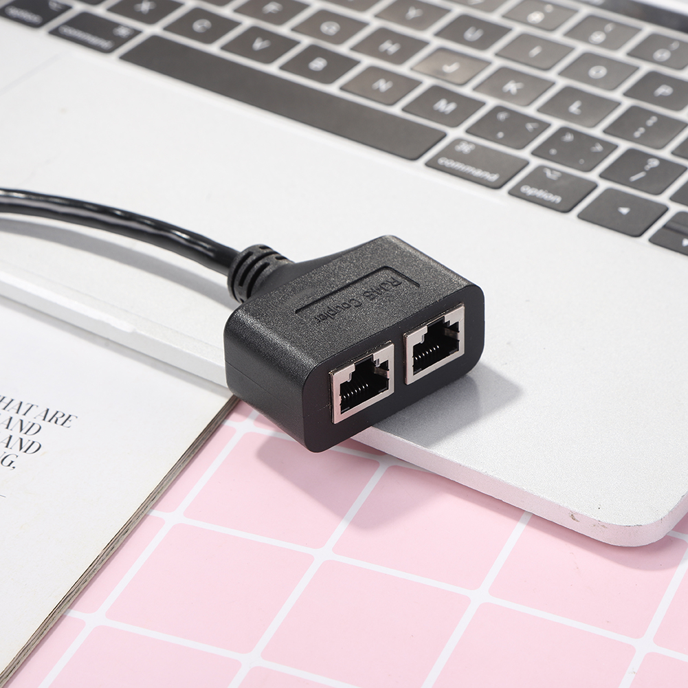 RJ45 Ethernet Network Expansion Splitter PC Internet 1 to 2 Plug Connector Parts RJ45 Ethernet Network Extension Cable Splitter
