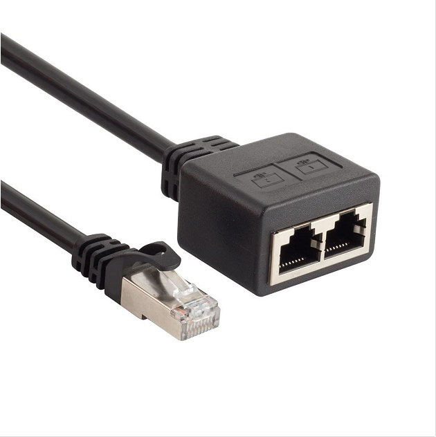 RJ45 Ethernet Network Expansion Splitter PC Internet 1 to 2 Plug Connector Parts RJ45 Ethernet Network Extension Cable Splitter